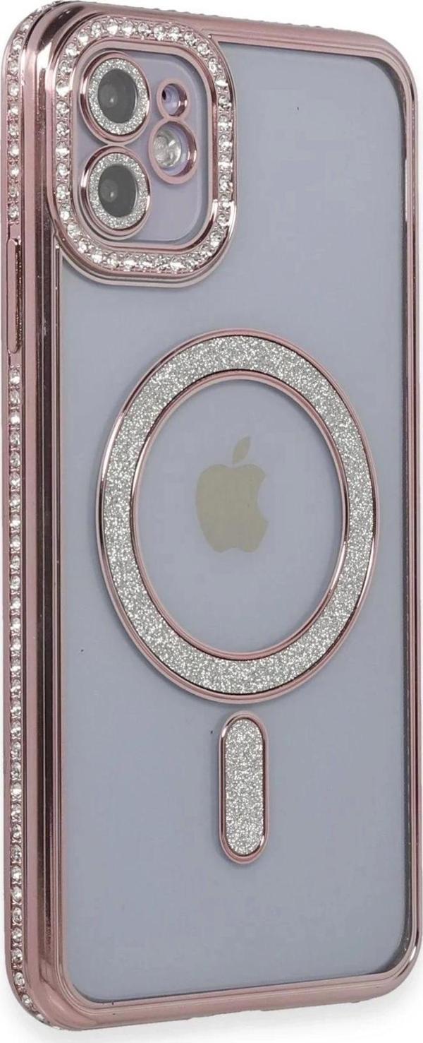 iPhone 11 Kılıf Joke Simli Magneticsafe Kılıf - Pembe - Image 1
