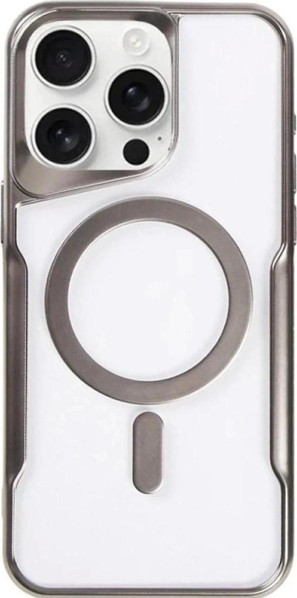 iPhone 14 Pro Kılıf Boyi Magsafe Silikon Kapak - Titan Gri - Image 1