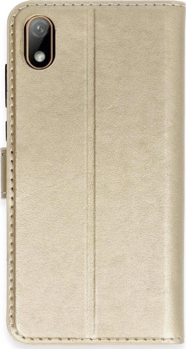 Huawei Y5 2019 Kılıf Trend S Plus Kapaklı Kılıf - Gold - Image 1