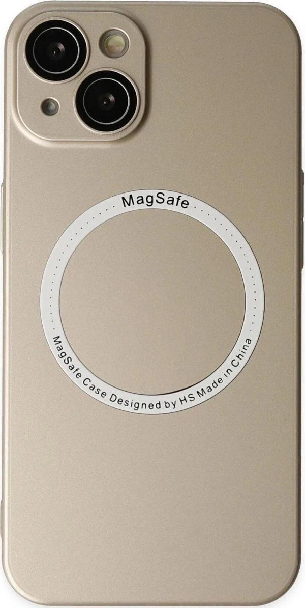iPhone 13 Kılıf Jack Magneticsafe Lens Silikon - Gold - Image 1