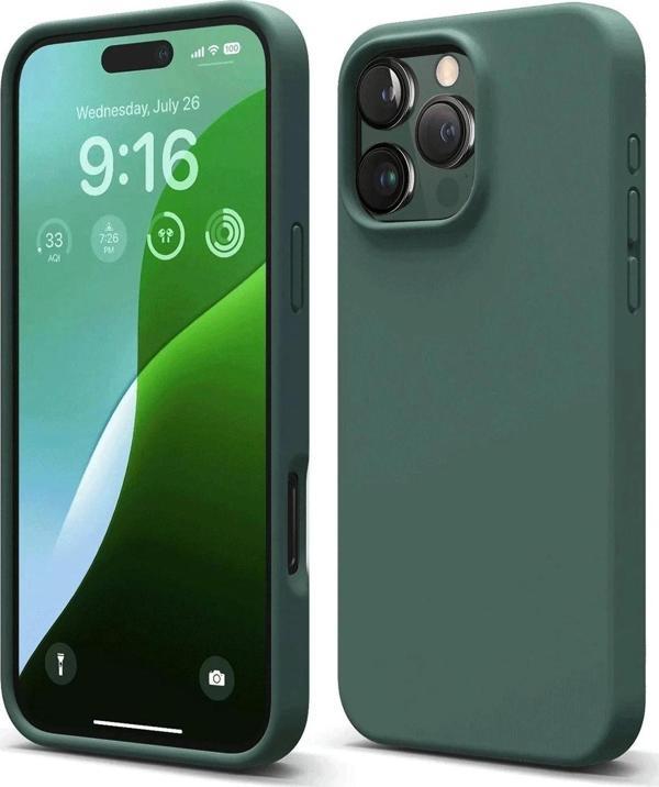 iPhone 16 Pro Kılıf First Silikon - Koyu Yeşil - Image 1