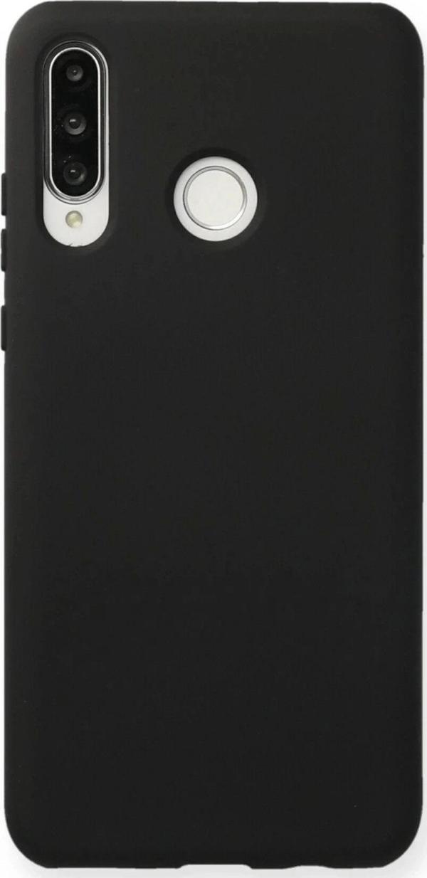Huawei P30 Lite Kılıf Nano içi Kadife Silikon - Siyah - Image 1