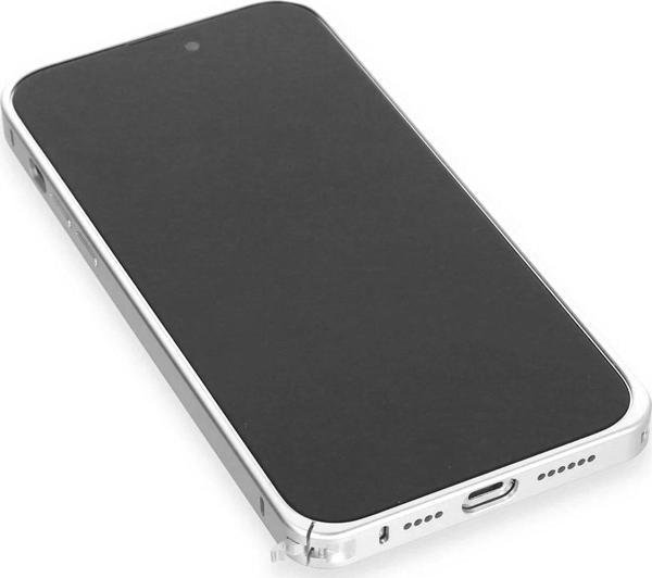 Joko iPhone 15 Pro Max Kılıf Metal Bumper Magneticsafe Kapak - Gümüş - Image 1