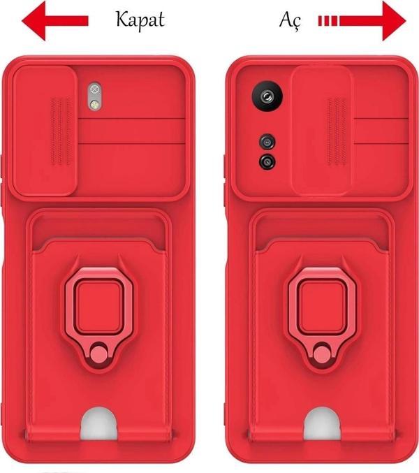 Xiaomi Redmi 13C Kılıf Zuma Kartvizitli Yüzüklü Silikon - Siyah - Image 1