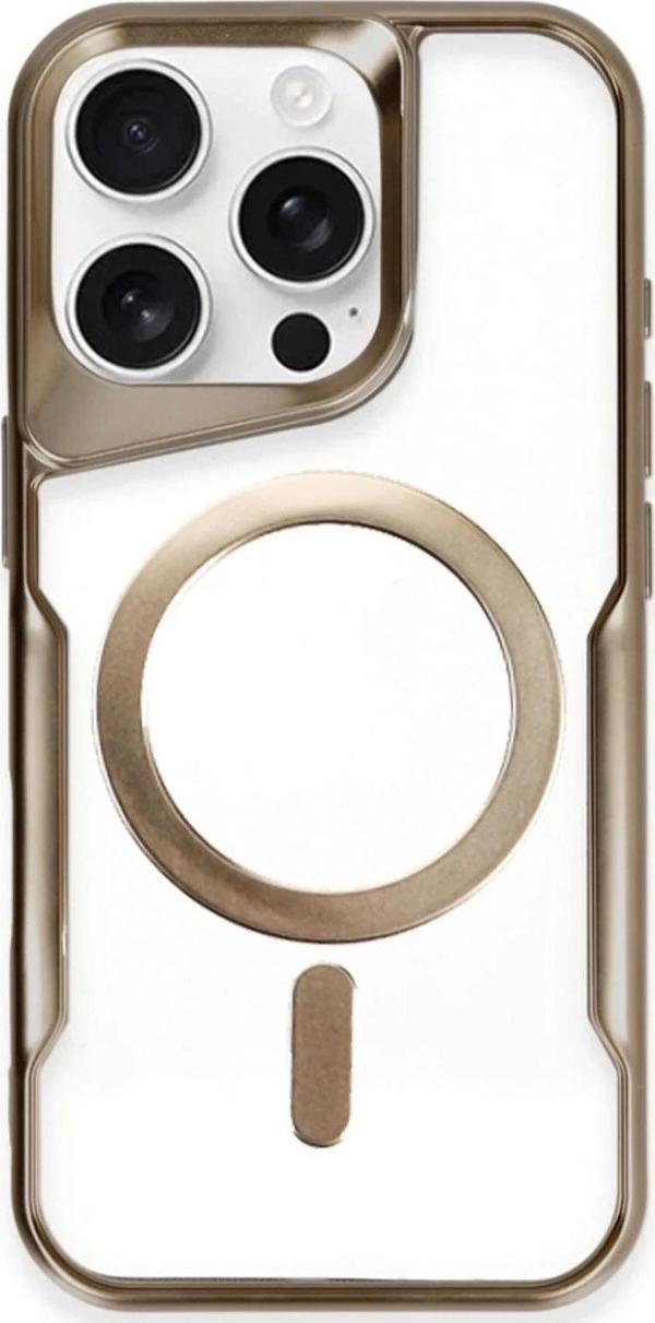 iPhone 16 Pro Kılıf Boyi Magsafe Silikon Kapak - Kahverengi - Image 1