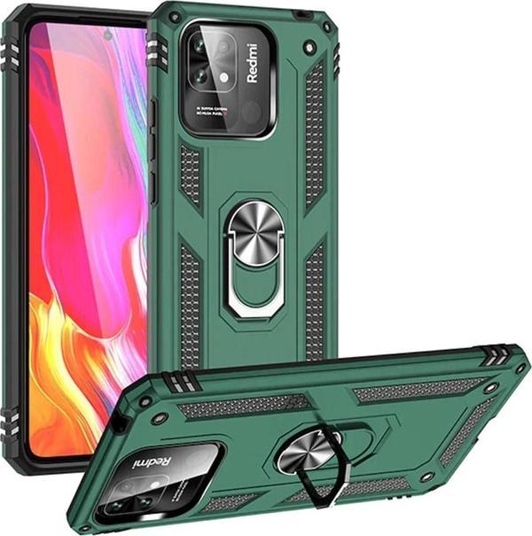 Xiaomi Redmi 10C Kılıf Sofya Yüzüklü Silikon Kapak - Yeşil - Image 1