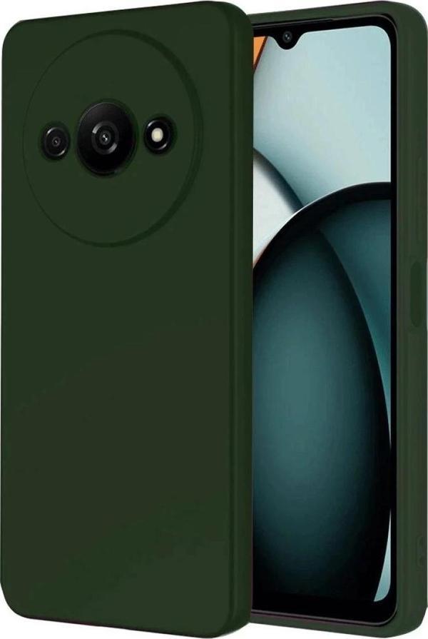 Realme C61 Kılıf First Silikon - Koyu Yeşil - Image 1