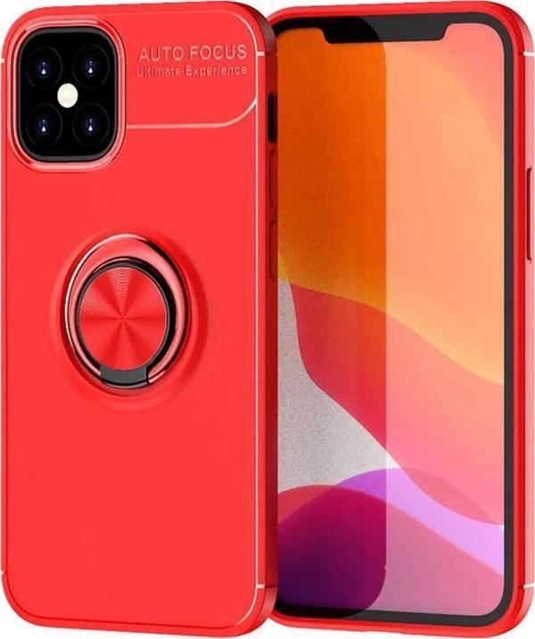 iPhone 12 Mini Kılıf Range Yüzüklü Silikon - Kırmızı - Image 1