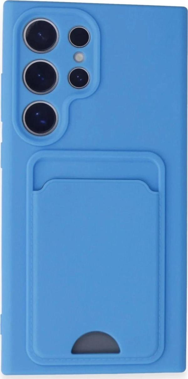 Samsung Galaxy S24 Ultra Kılıf Kelvin Kartvizitli Silikon - Mavi - Image 1