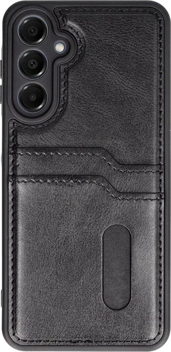 Samsung Galaxy S24 FE Kılıf Sara Kartvizitli Deri Kılıf - Siyah - Image 1