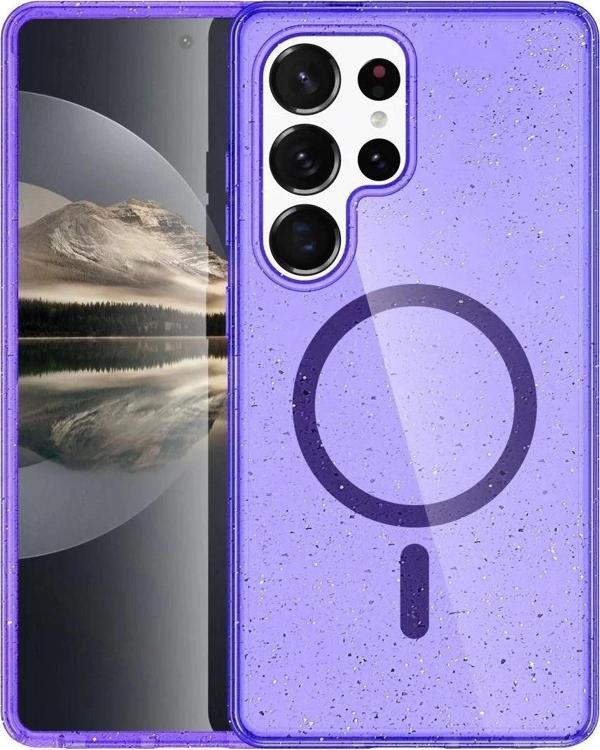 Samsung Galaxy S23 Ultra Kılıf Glow Magsafe Kapak - Mor - Image 1