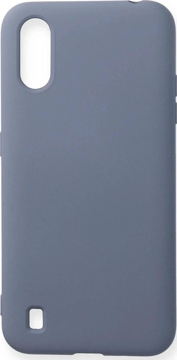 Samsung Galaxy A01 Kılıf Nano içi Kadife Silikon - Gri - Image 1