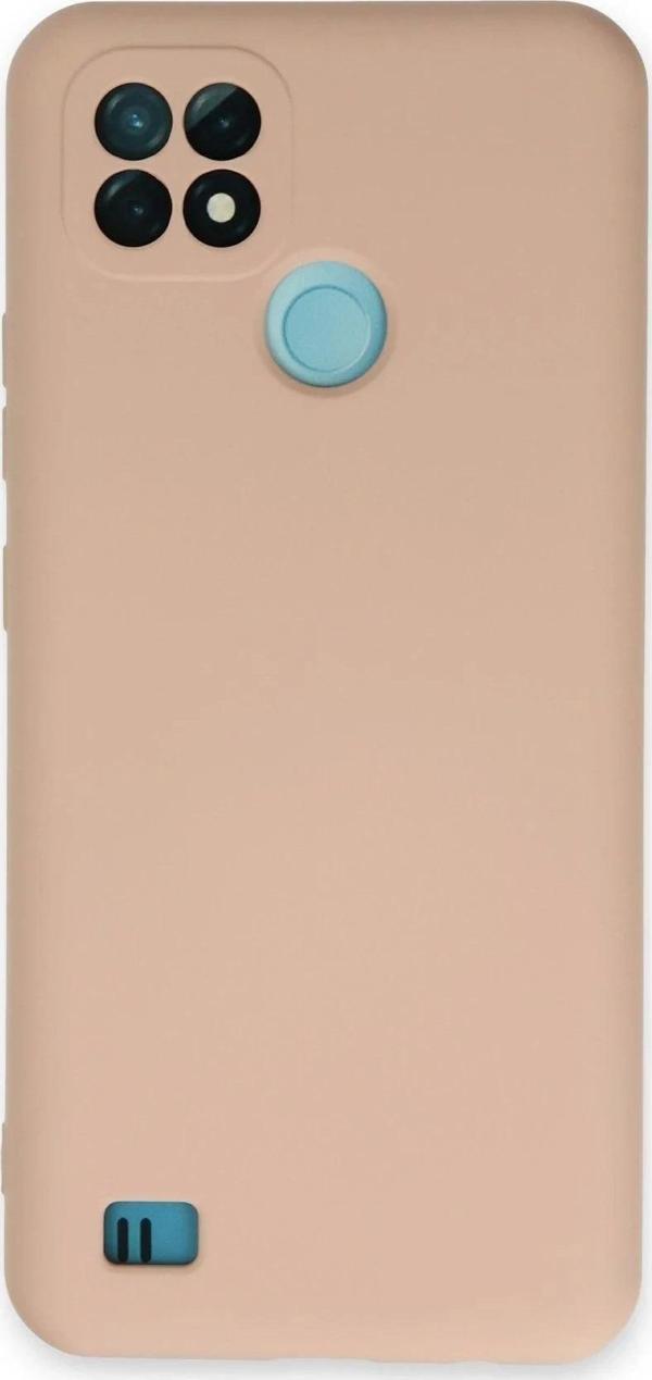Realme C21 Kılıf Nano içi Kadife Silikon - Pudra - Image 1