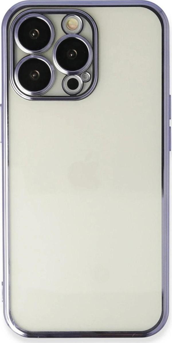 iPhone 13 Pro Max Kılıf Razer Lensli Silikon - Mor - Image 1