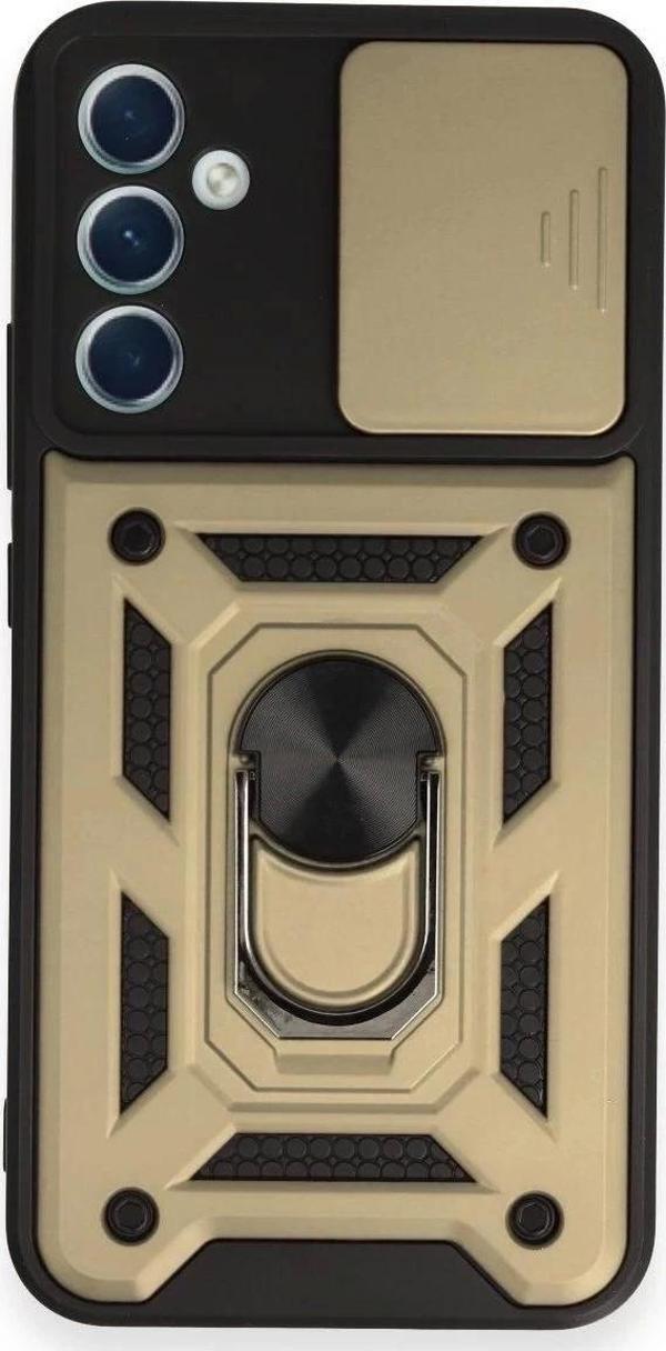 Samsung Galaxy A54 5G Kılıf Pars Lens Yüzüklü Silikon - Gold - Image 1