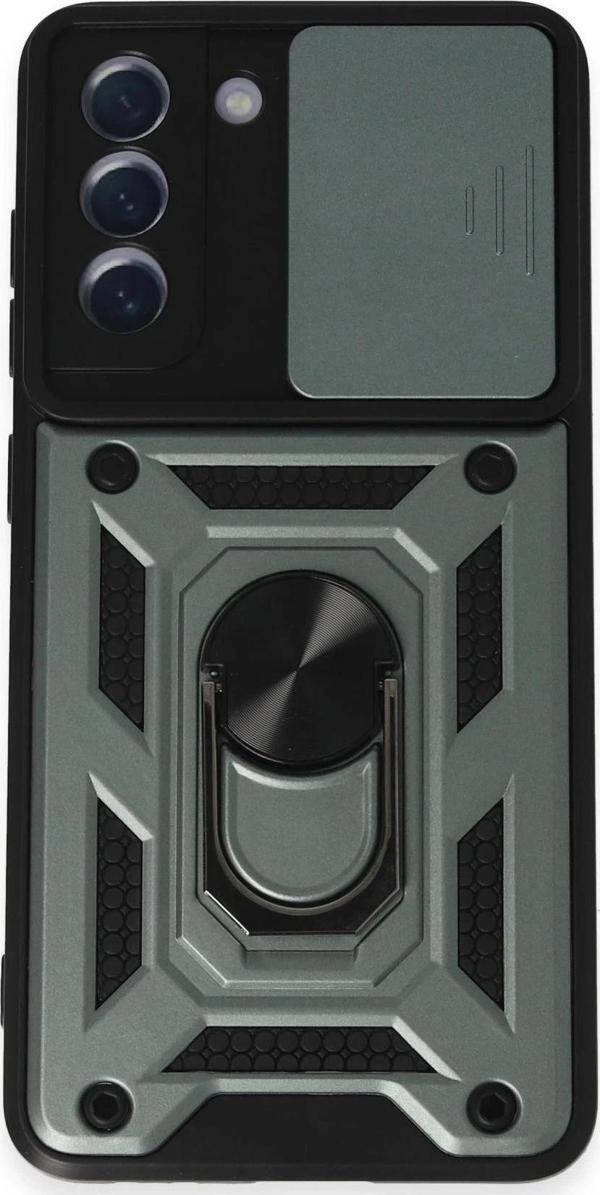 Samsung Galaxy S21 FE Kılıf Pars Lens Yüzüklü Silikon - Yeşil - Image 1