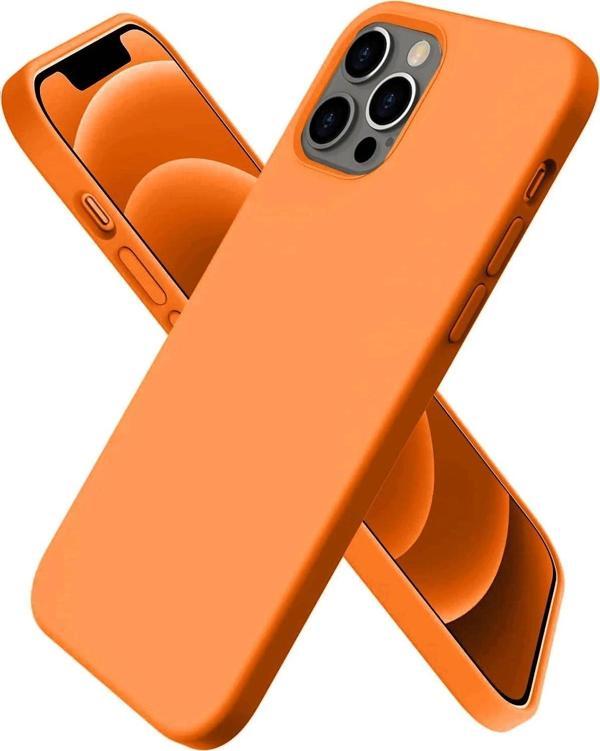 iPhone 12 Pro Kılıf First Silikon - Turuncu - Image 1