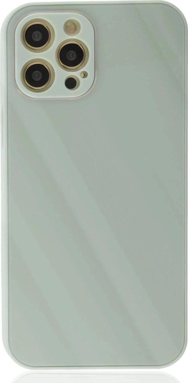 iPhone 12 Pro Max Kılıf Glass Kapak - Turkuaz - Image 1