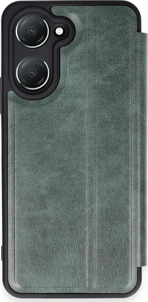 Vivo Y18 Kılıf Flip Cover - Koyu Yeşil - Image 1
