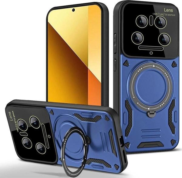 Xiaomi Mi 14 Ultra Kılıf Joy Lens Standlı Kapak - Lacivert - Image 1