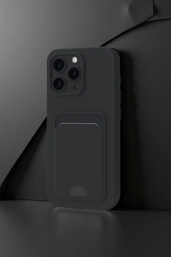 iPhone 16 Pro Max Kılıf Kelvin Kartvizitli Silikon - Lacivert - Image 1