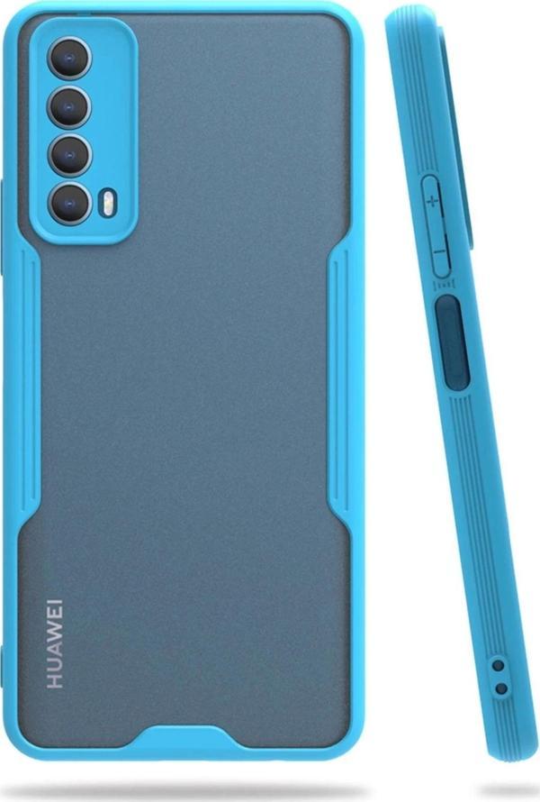 Huawei P Smart 2021 Kılıf Platin Silikon - Mavi - Image 1