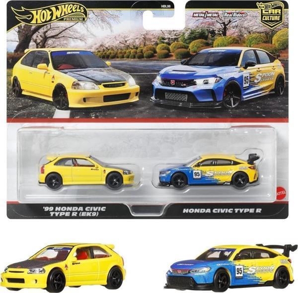 1:64 Hot Wheels Premium Car Culture 2'li Paket 99 HONDA CIVIC TYPE R (EK9)  & HONDA CIVIC TYPE R HBL96 - JBL00 - Image 1