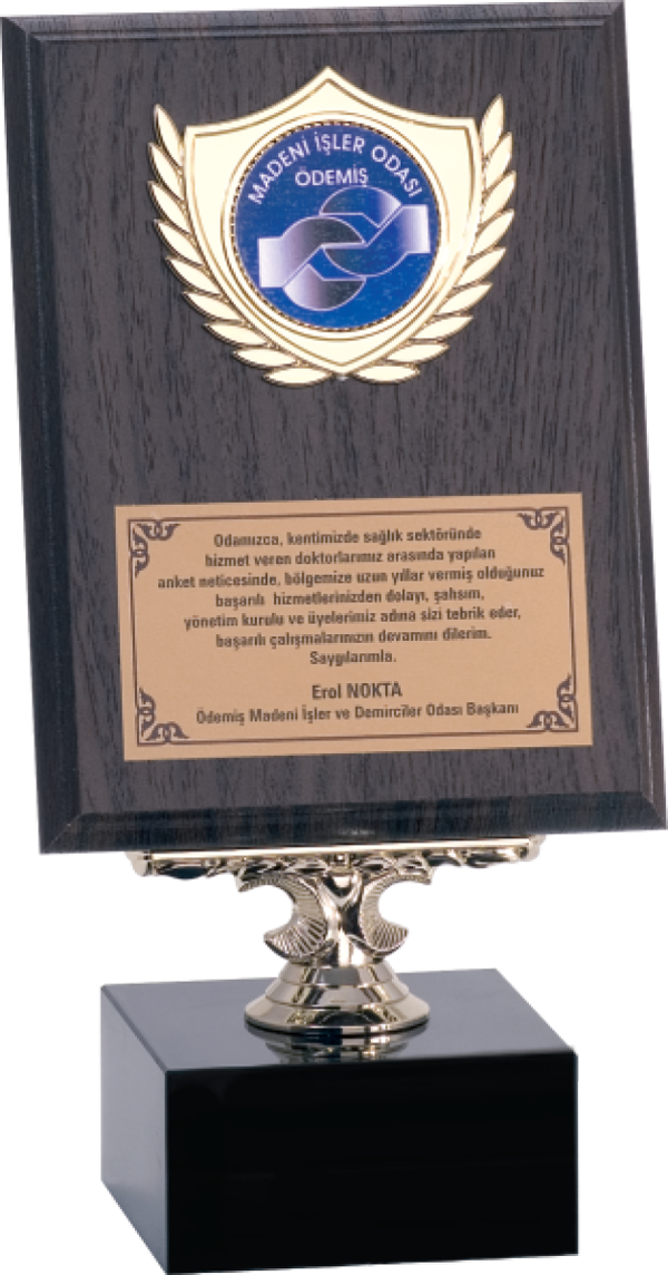 ODAK KUPA - Ahşap Plaketler - PL-010 B - 15x20 cm - Image 1