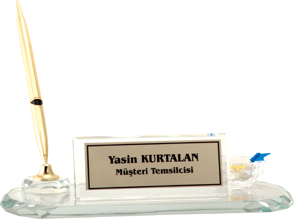 ODAK KUPA - Ahşap ve Cam Masa İsimlikleri - YZ-023 A - 10 cm - Image 1