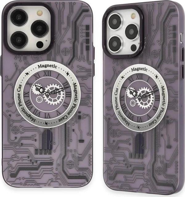 iPhone 14 Pro Max Kılıf Apollo Magneticsafe Desenli Kapak - Apollo Mor - 5 - Image 1