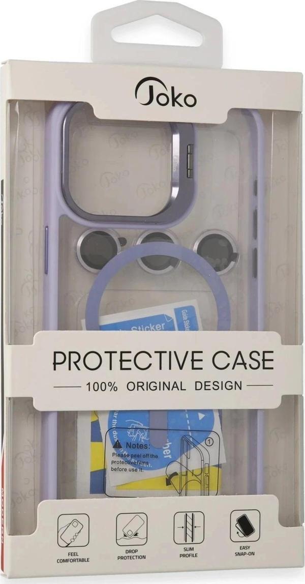 Joko iPhone 14 Pro Kılıf Roblox Lens Magsafe Standlı Kapak - Derin Mor - Image 1