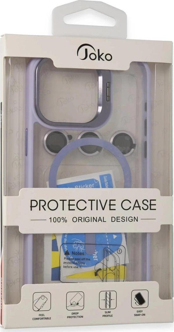 Joko iPhone 15 Pro Kılıf Roblox Lens Magsafe Standlı Kapak - Derin Mor - Image 1