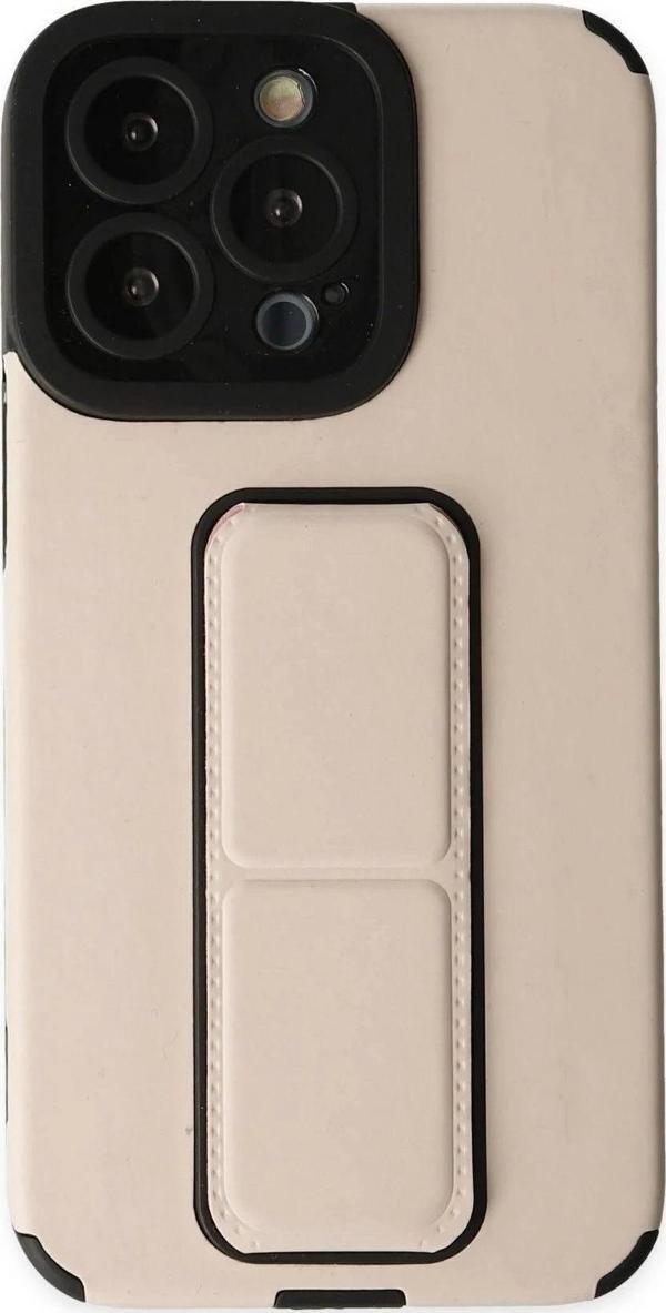 iPhone 13 Pro Max Kılıf Mega Standlı Silikon - Gold - Image 1