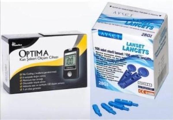 Optima Şeker Ölçüm Cihazı + Lanset İğne Ucu 100'lü - Image 1