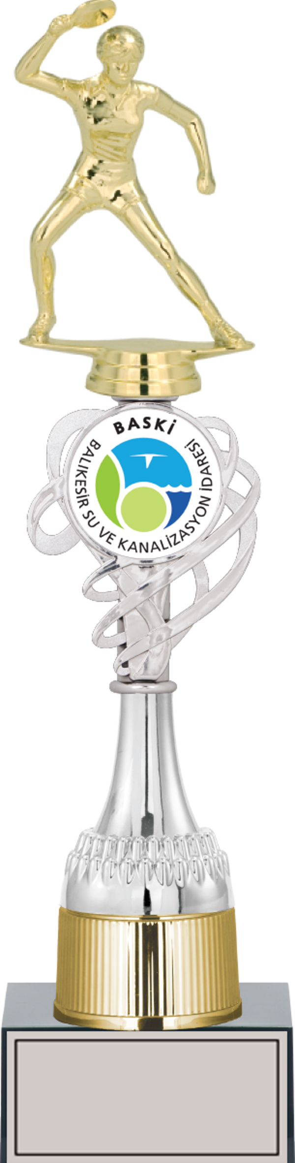 ODAK KUPA - Figürlü Kupalar - Masa Tenisi Kadın Figürlü Kupalar FG-036 B - 39 cm - Image 1