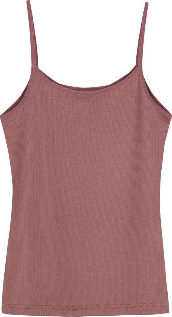 Hnx Koyu Kahverengi Pamuklu Ince Askılı Fitilli Kadın Atlet - Image 1