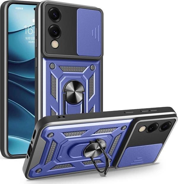Galaxy S25 Edge Kılıf Magnetik Standlı Kamera Korumalı Zore Sürgülü Vega Kapak - Image 1