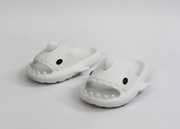 WG500 Köpekbalığı Beyaz Unisex Tam Ortopedik Terlik Shark Slides - Image 1
