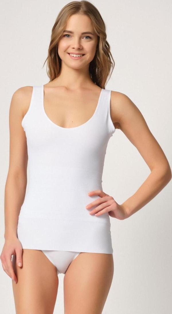 Emay Beyaz Mı 2938 Sırtı Tül Karyokalı Destekli Atlet Korse - Image 1