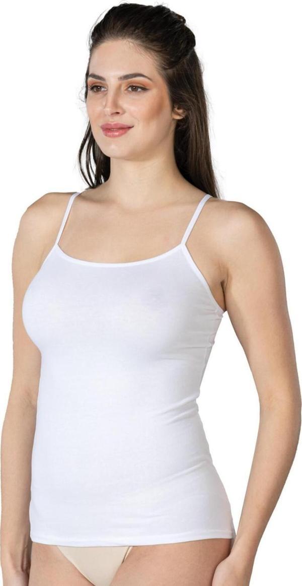 Emay Beyaz Mı 1410 Modal Cotton Ince Askılı Atlet - Image 1