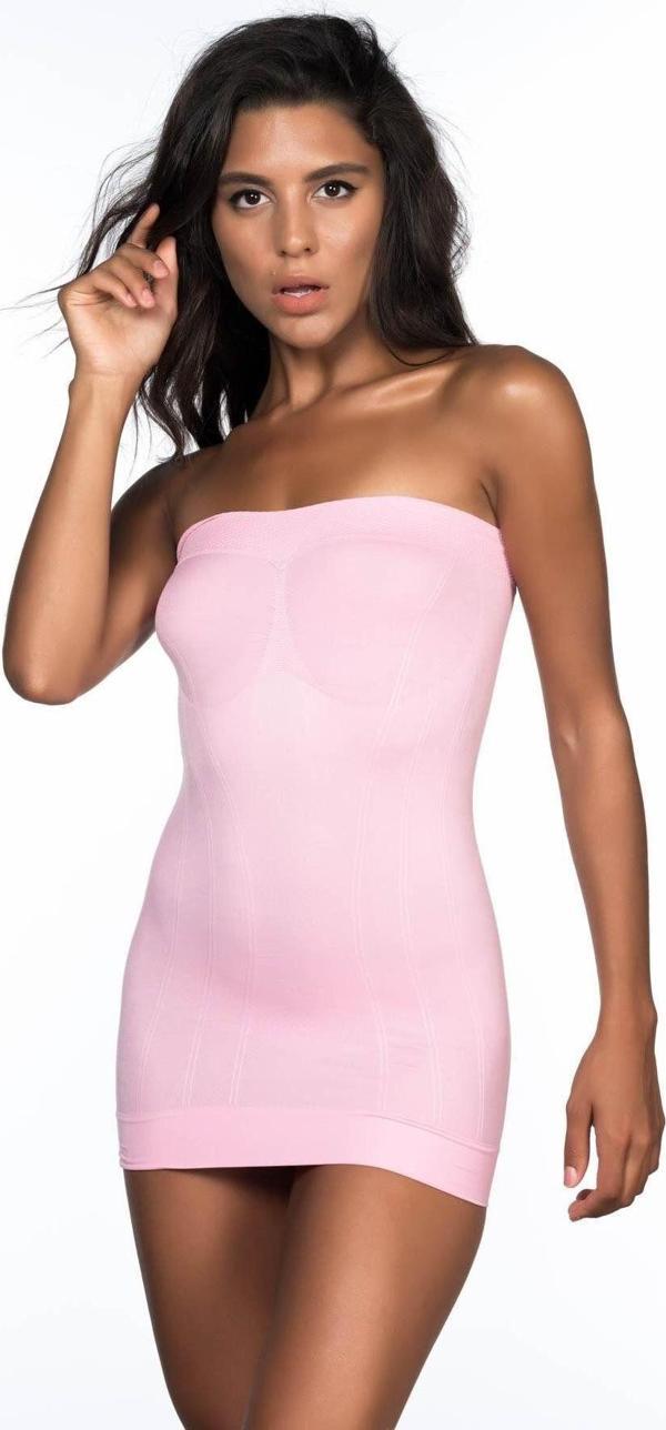 Emay Pembe Mı 5005 Soft Desenli Straplez Atlet - Image 1