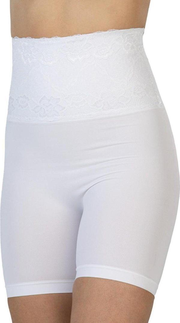 Emay Beyaz Mı 2091 Önü Dantelli Yüksek Bel Boxer Korse - Image 1