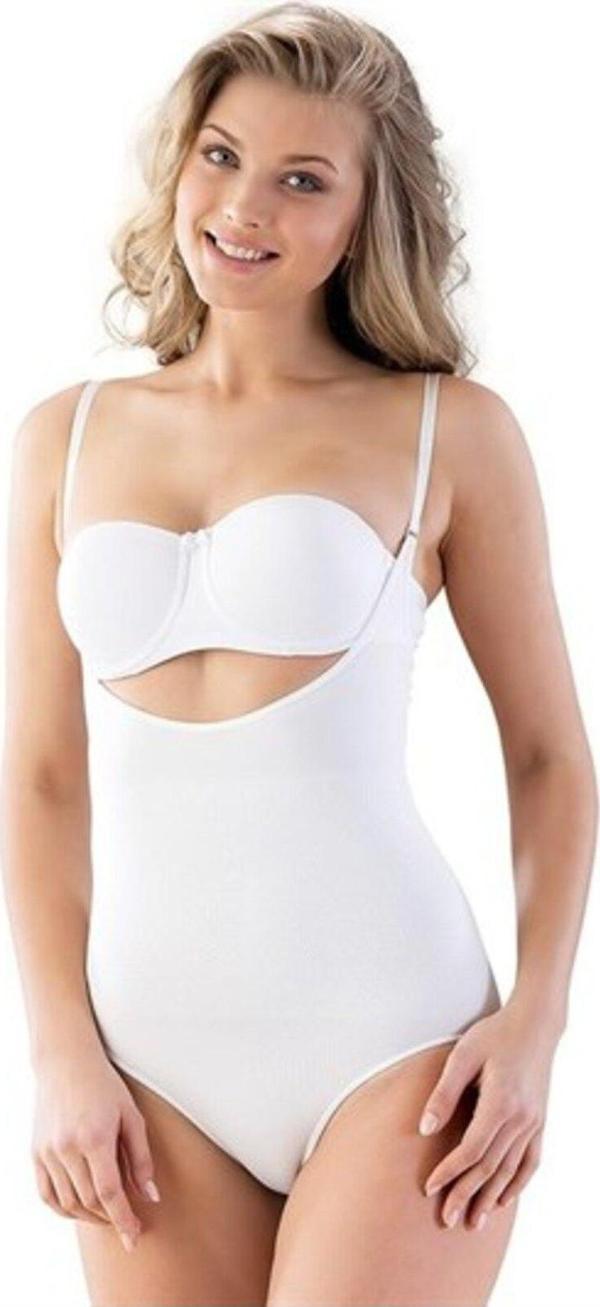 Emay 2023 Göğsü Açık Slip Boy Korse Beyaz - Image 1