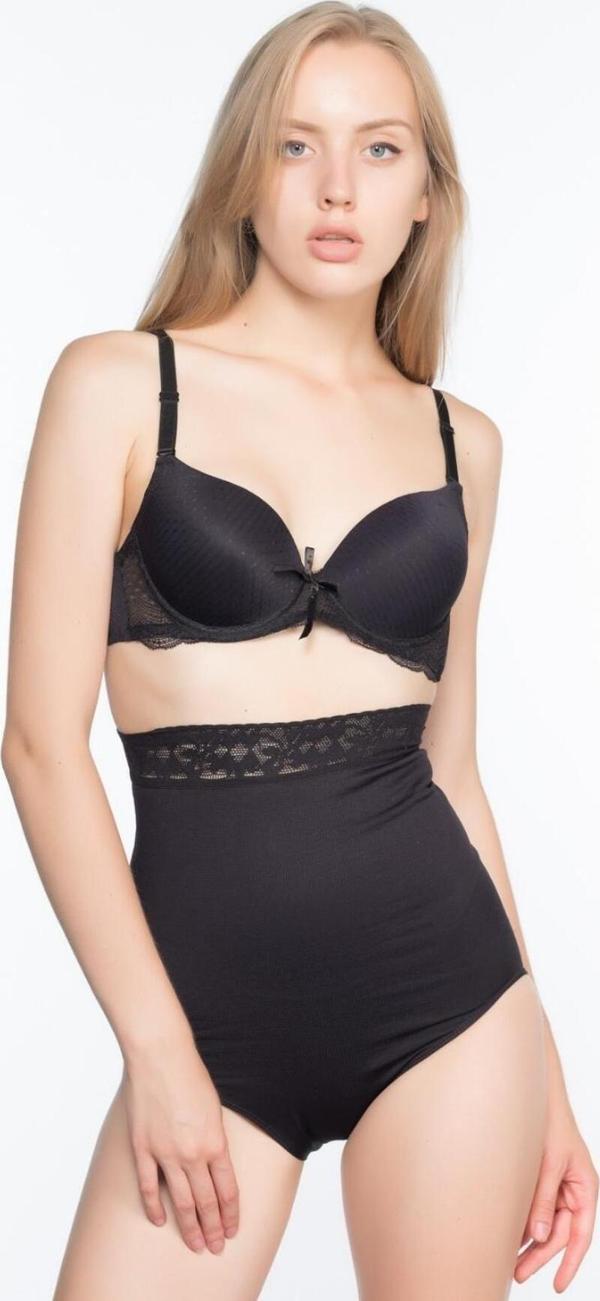 Emay Siyah Mı 2028 Dantelli Yüksek Bel Slip Korse - Image 1
