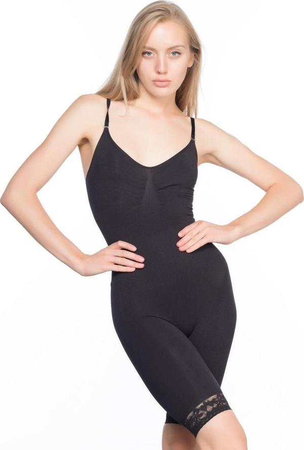 Emay Siyah Mı 2031 Paçalı Dantelli Boy Korse - Image 1