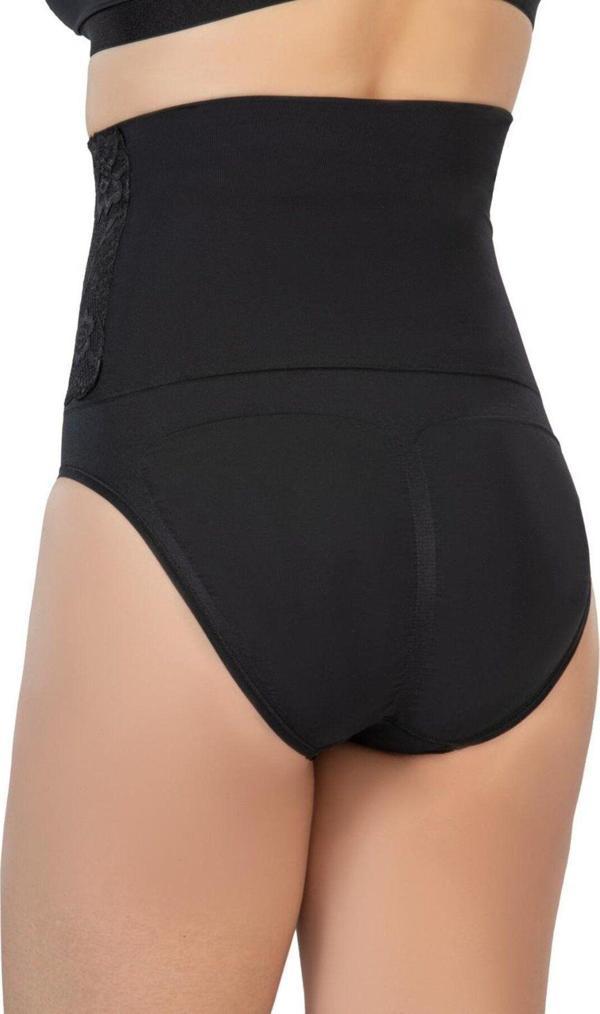Emay Siyah Mı 2090 Önü Dantelli Yüksek Bel Slip Korse - Image 1