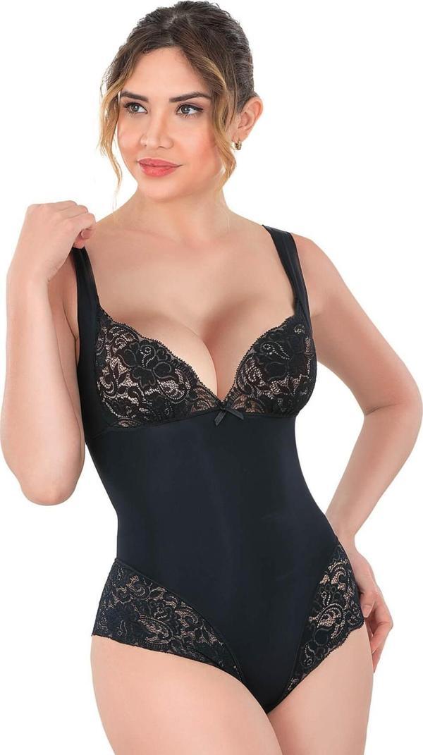 Emay Siyah Mı 2947 Dantelli Agraflı Body Korse - Image 1