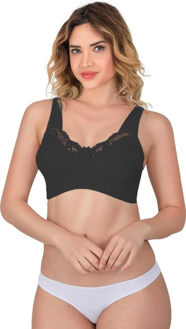 Emay Siyah Mı 181 C Dantelli Toparlayıcı Cotton Sütyen - Image 1