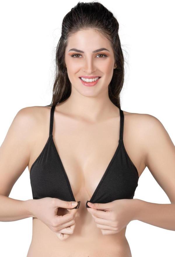 Emay Siyah Mı 1416 Modal Cotton Önden Açmalı Sporcu Sütyen - Image 1