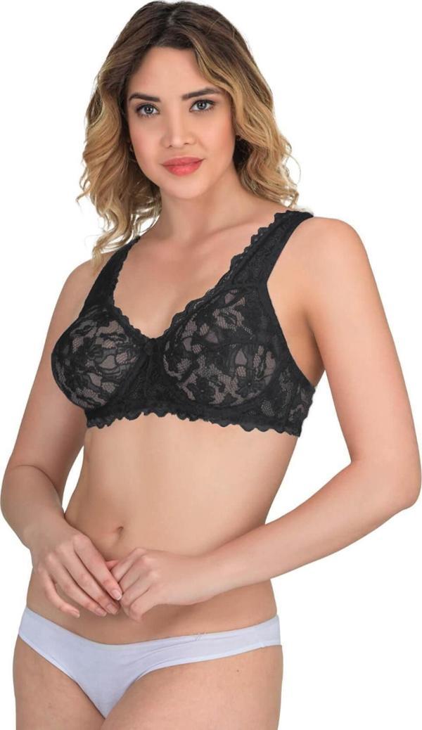 Emay Siyah Mı 178 C Balenli Dantelli Sütyen - Image 1